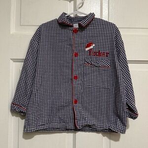 “Tucker” Monogram Christmas Pajamas Size 4T Long Sleeve Pants Button Down Santa